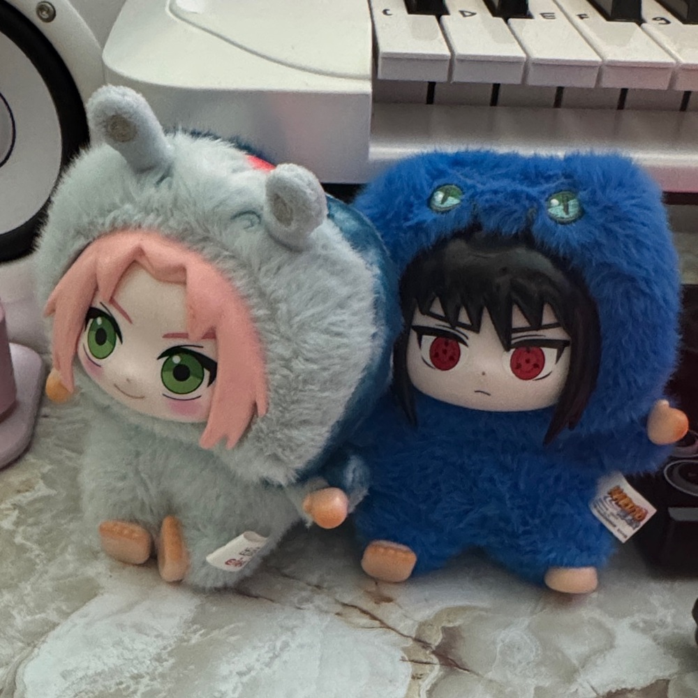 Naruto Sakura Sasuke Doll Keychains Cute Plush Anime Figures